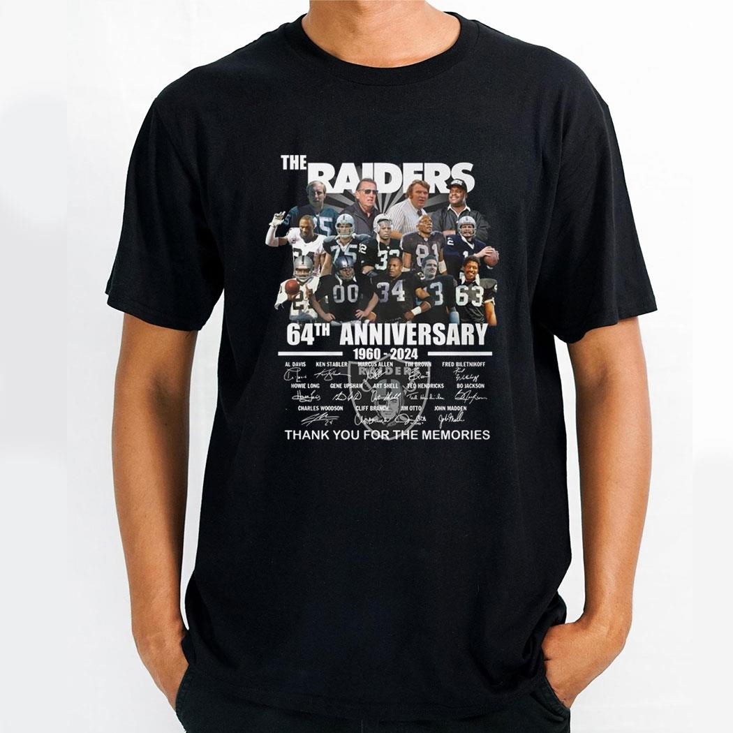 The Raiders 64th Anniversary 1960 2024 Thank You For The Memories Shirt