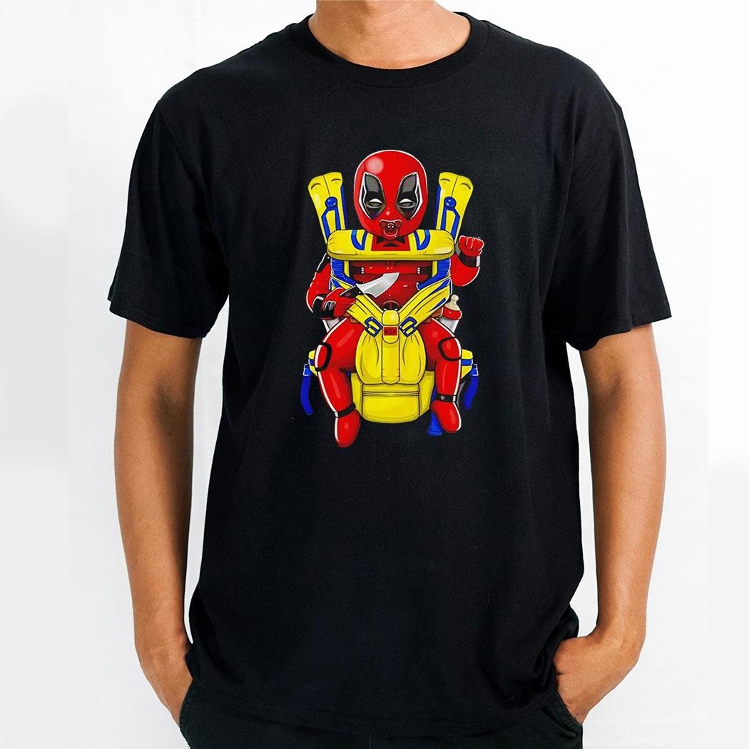 Wear Baby Deadpool In Baby Carrier Shirt