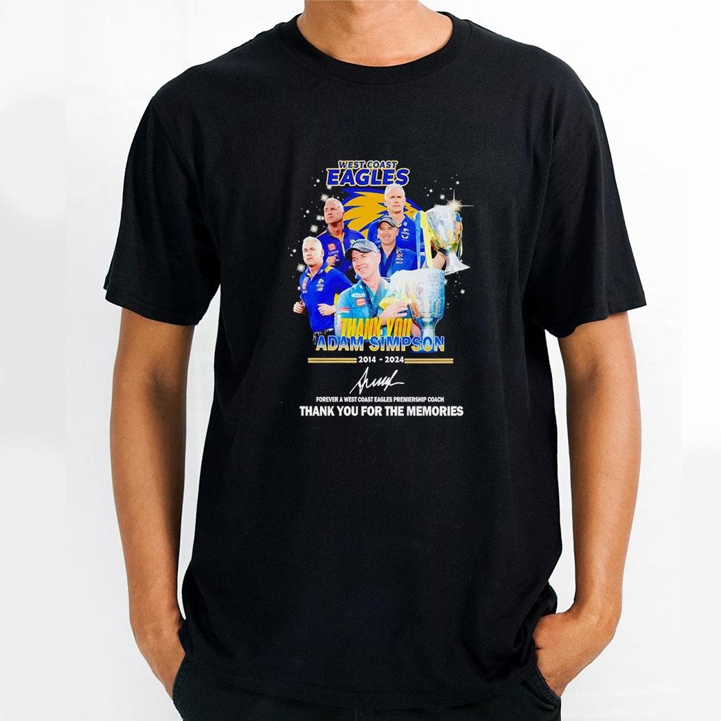West Coast Eagles Adam Smpson 2014 2024 Thank You For The Memories Shirt