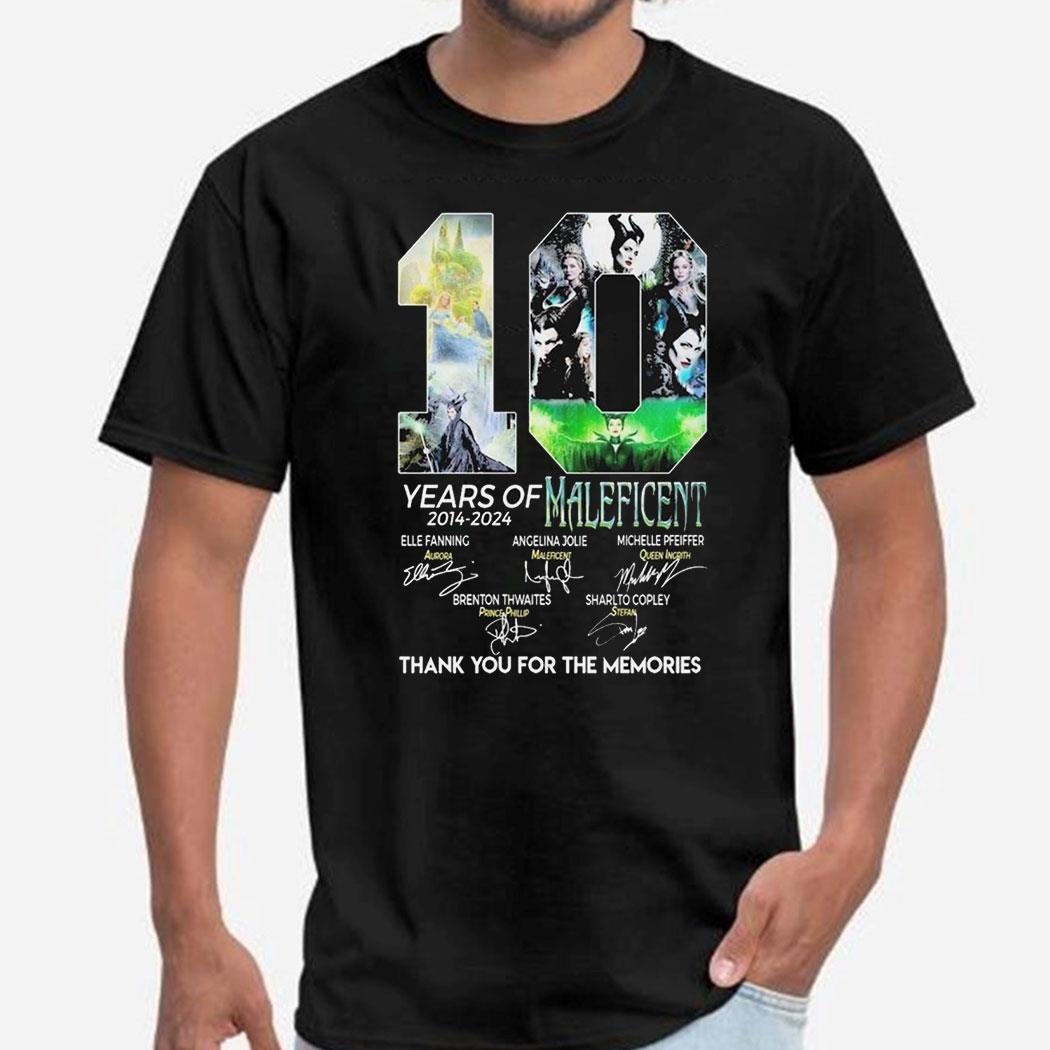 10 Years Of Maleficent 2014 2024 Signatures Thank You For The Memories Shirt