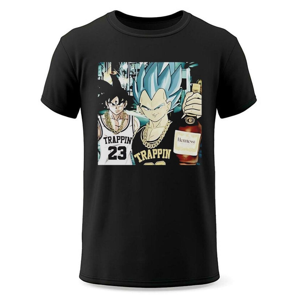 Goku And Vegeta Trappin Hennessy Tee Shirt Goku And Vegeta Trappin Hennessy Tee Shirt