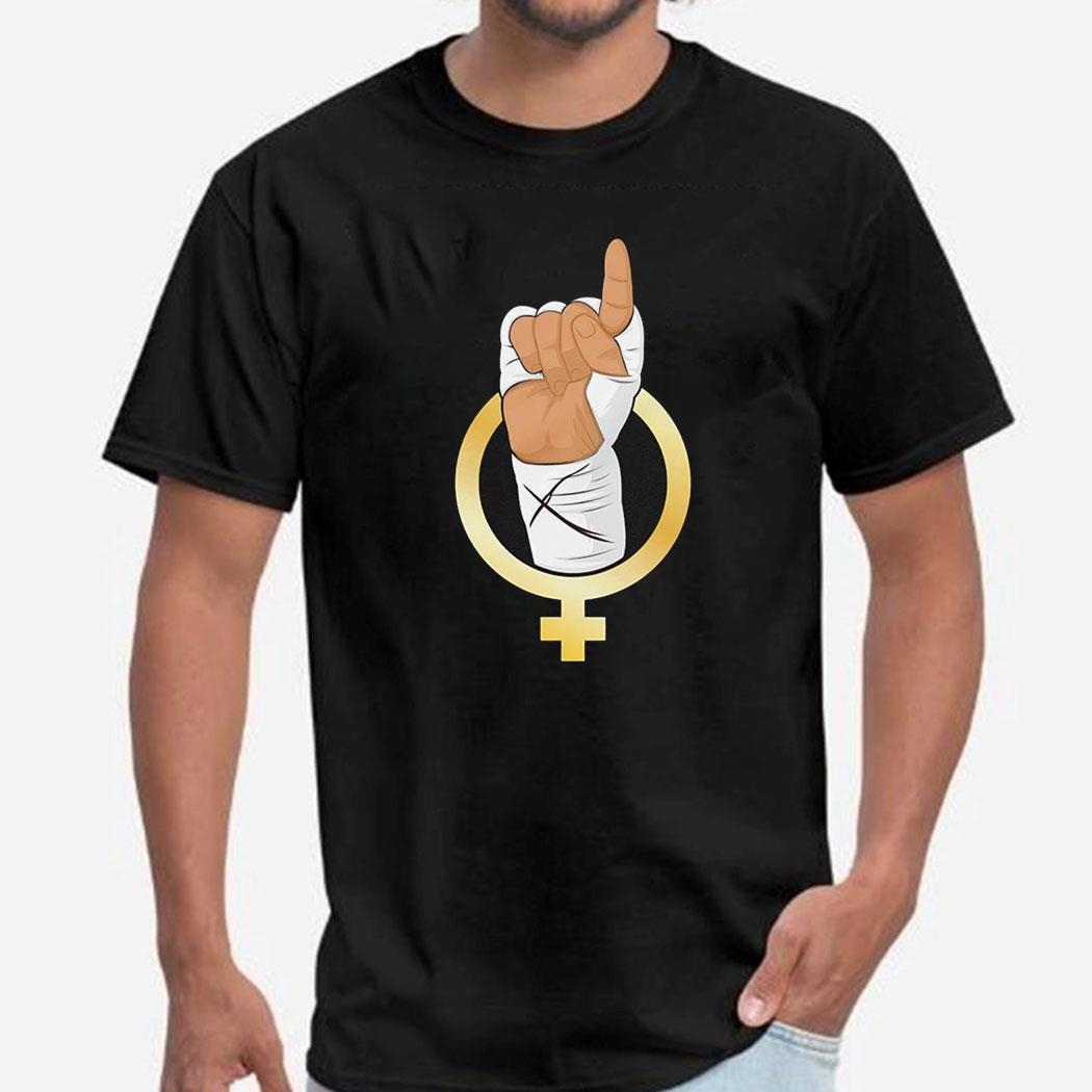 Gold Female Boxing Hand Logo Shirt