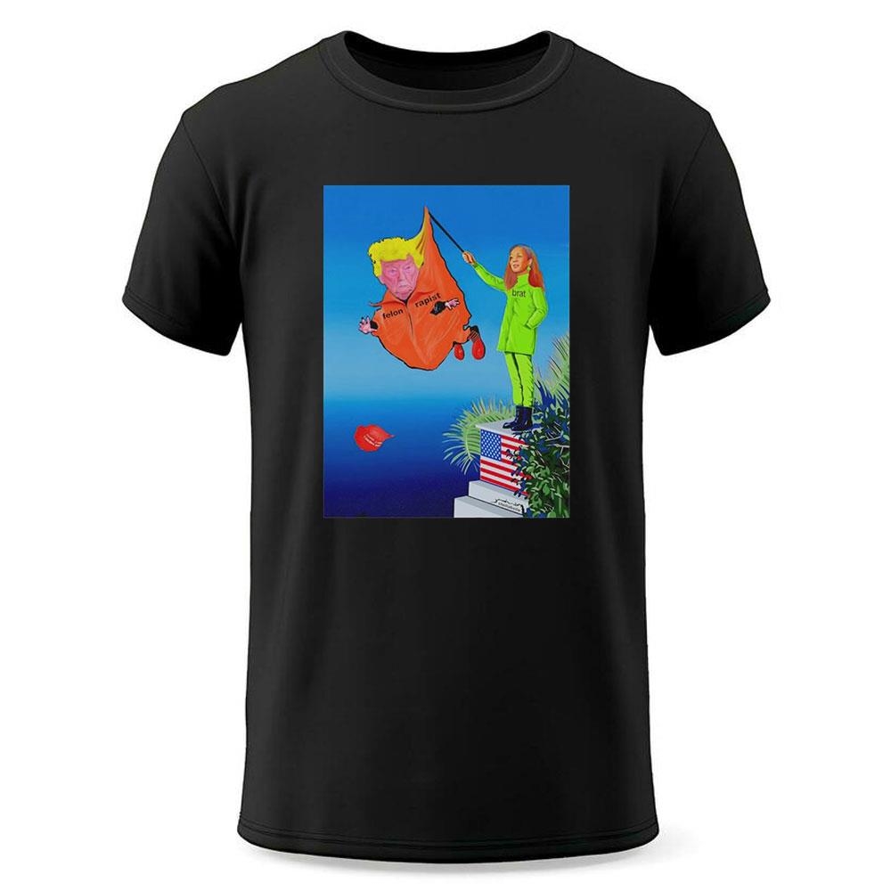 Kamala Harris Brat With Donald Trump Felon Rapist Meme Shirt Kamala Harris Brat With Donald Trump Felon Rapist Meme Shirt