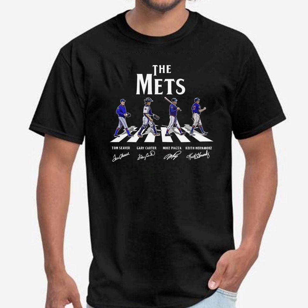 The New York Mets Tom Seaver Gary Carter Mike Piazza Keith Hernandez Signature Abbey Road Shirt