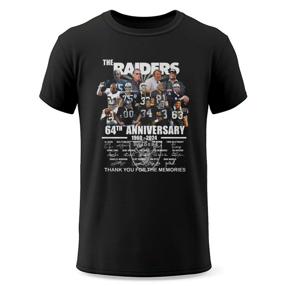 The Raiders 64th Anniversary 1960 2024 Thank You For The Memories Shirt