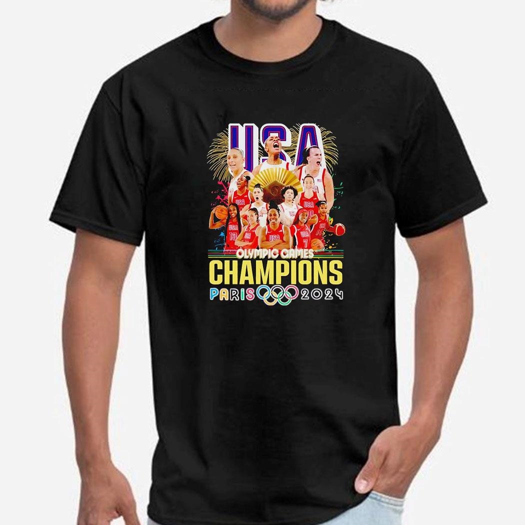 Usa Womans Basketball Team Olympic Games Paris 2024 Champions Shirt