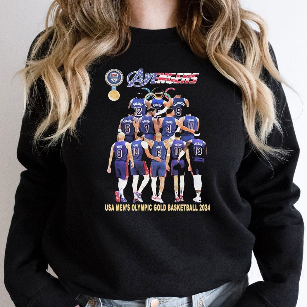 Avengers Usa Mens Olympic Gold Basketball 2024 Shirt