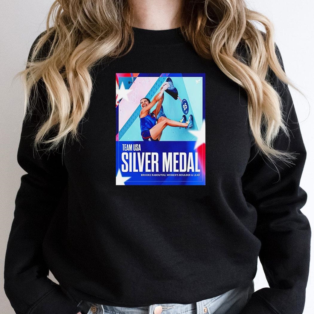 Brooke Raboutou Silver Medal Boulder And Lead Team Usa Olympic Paris 2024 Signature Shirt