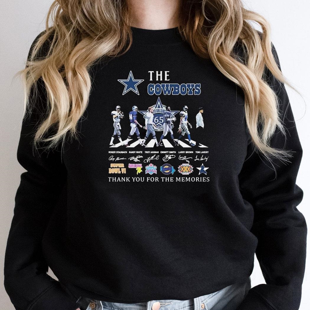 Dallas Cowboys The Cowboys Super Bowl Journey History Signatures Thank You For The Memories Shirt