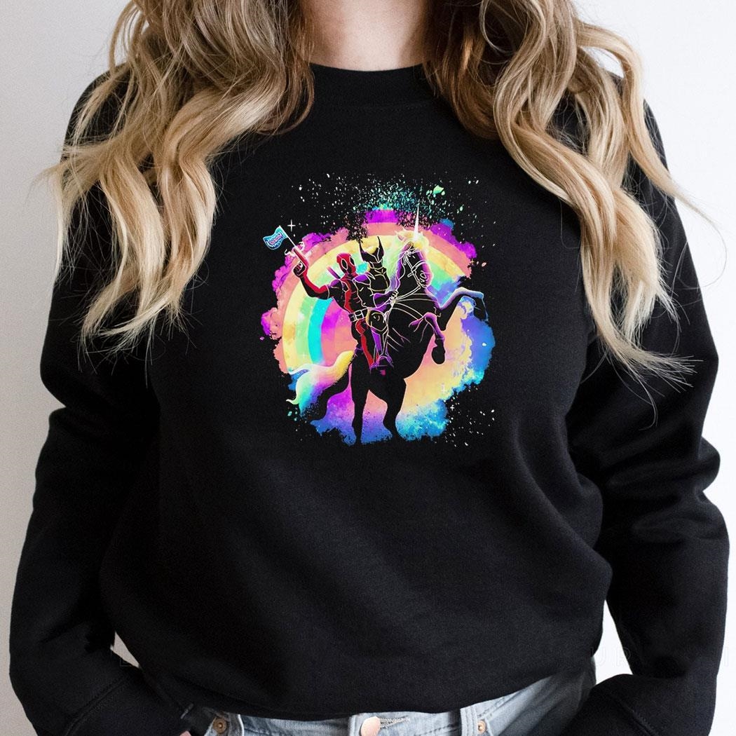 Deadpool And Wolverine On A Unicorn Shirt Deadpool And Wolverine On A Unicorn Shirt