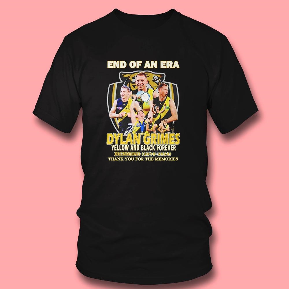 End Of An Era Dylan Grimes Yellow And Black Forever Richmond 2010 2024 Memories Shirt End Of An Era Dylan Grimes Yellow And Black Forever Richmond 2010 2024 Memories Shirt