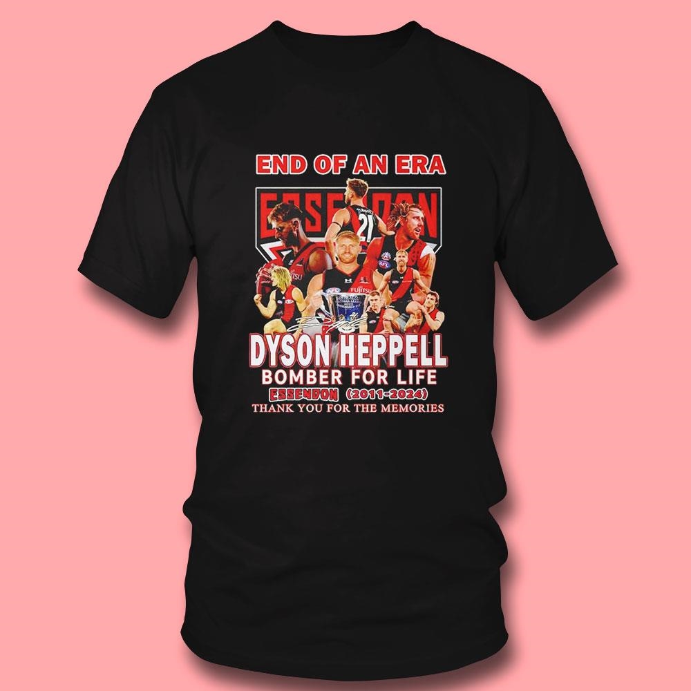 End Of An Era Dyson Heppell Bomber For Life Essendon 2011 2024 Thank You For The Memories Shirt End Of An Era Dyson Heppell Bomber For Life Essendon 2011 2024 Thank You For The Memories Shirt