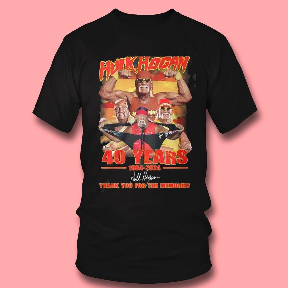 Hulk Hogan 40 Years 1984 2024 Thank You For The Memories Shirt Hulk Hogan 40 Years 1984 2024 Thank You For The Memories Shirt