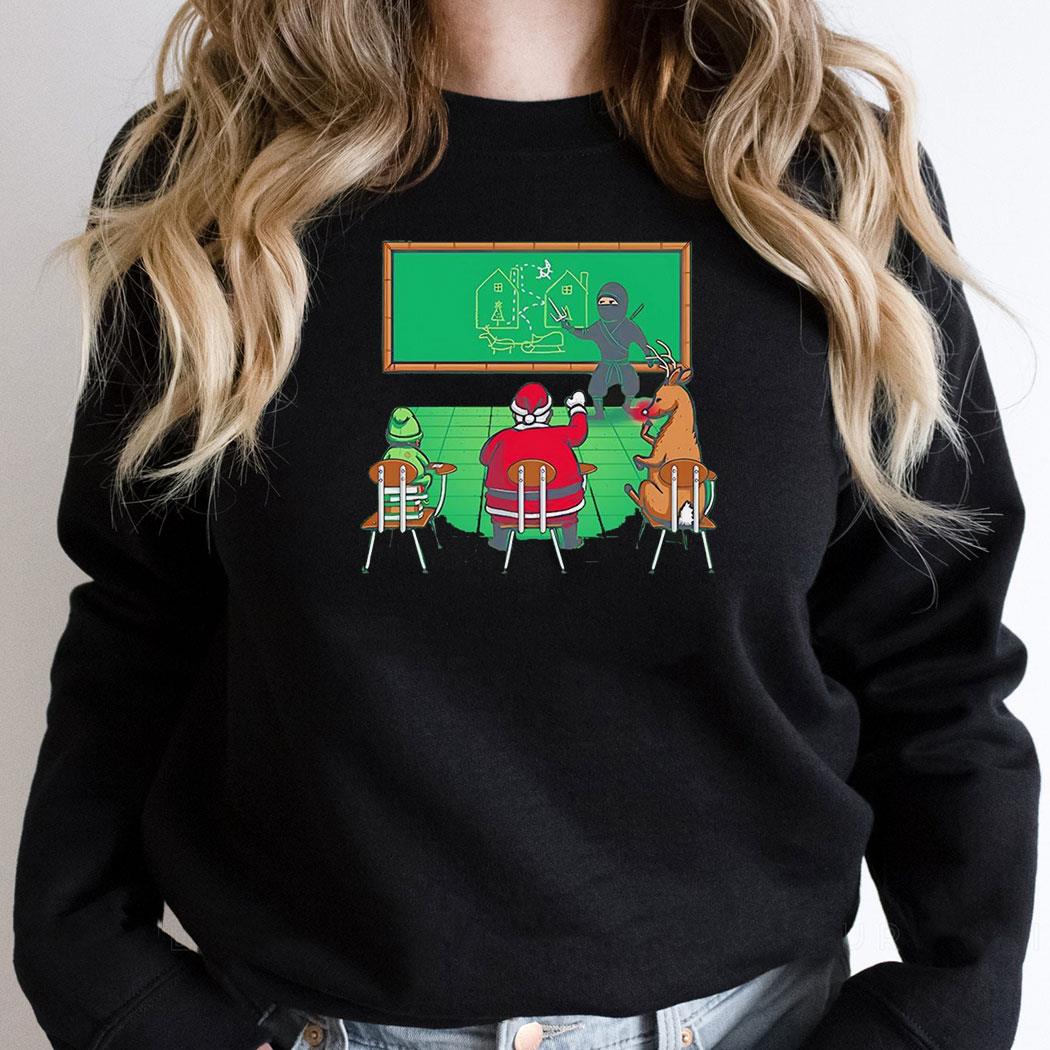 Santa And His Helpers Learn From A Ninja Shirt