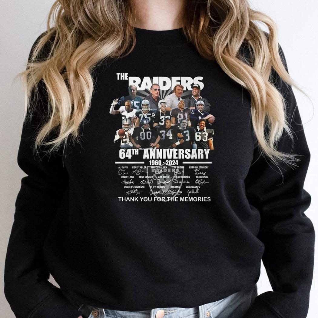 The Raiders 64th Anniversary 1960 2024 Thank You For The Memories Shirt
