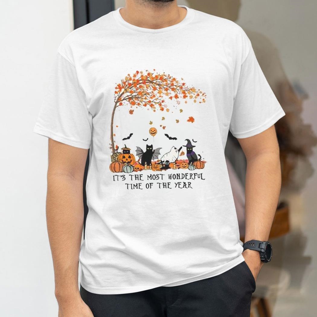 Cats Autumn Its The Most Wonderful Time Of The Year Shirt