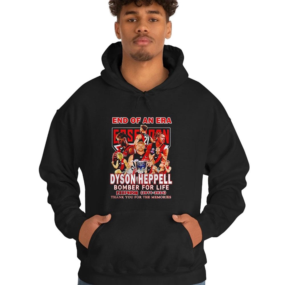 End Of An Era Dyson Heppell Bomber For Life Essendon 2011 2024 Thank You For The Memories Shirt End Of An Era Dyson Heppell Bomber For Life Essendon 2011 2024 Thank You For The Memories Shirt