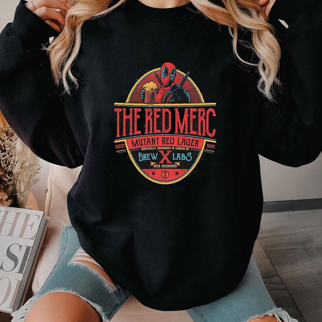 Deadpool The Red Merc Mutant Red Lager Genetically Engineered In Canada Brew X Labs Beer Shirt