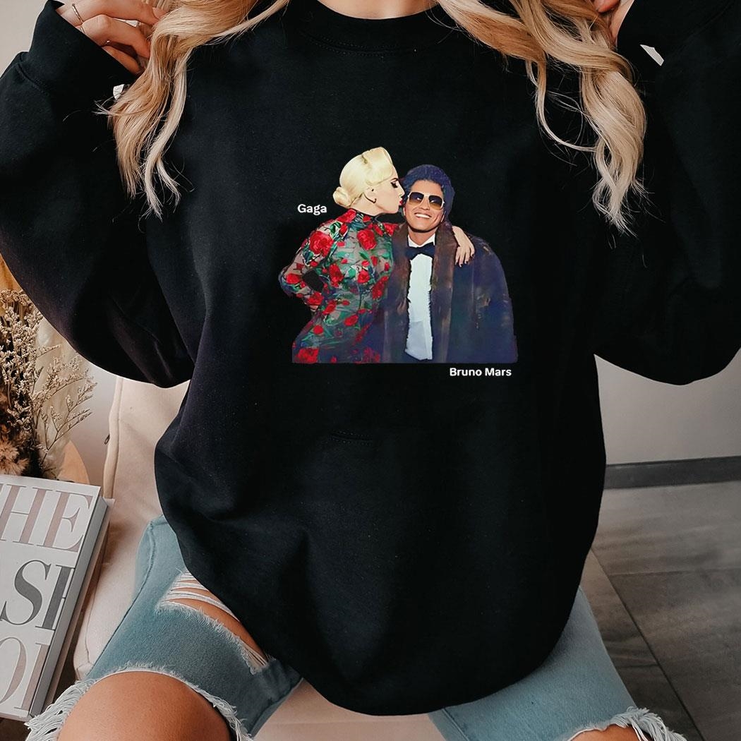 Lady Gaga Kiss Bruno Mars Shirt