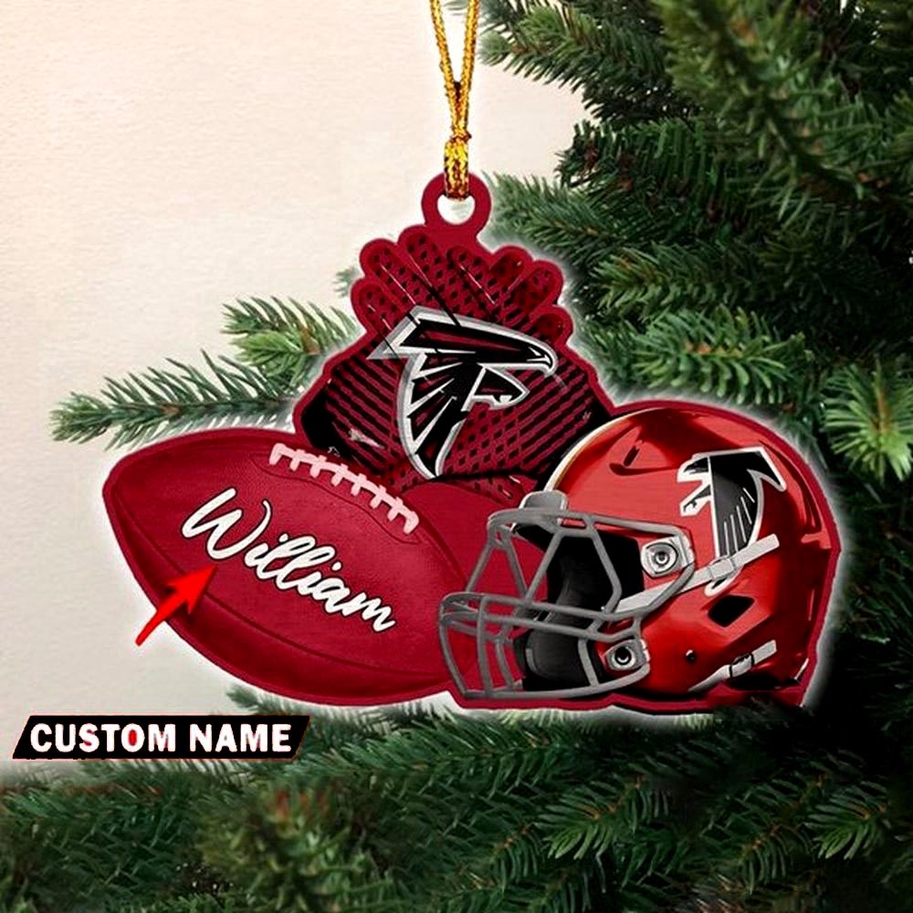 Atlanta Falcons Nfl Helmet Christmas Ornament Custom Name Decoration