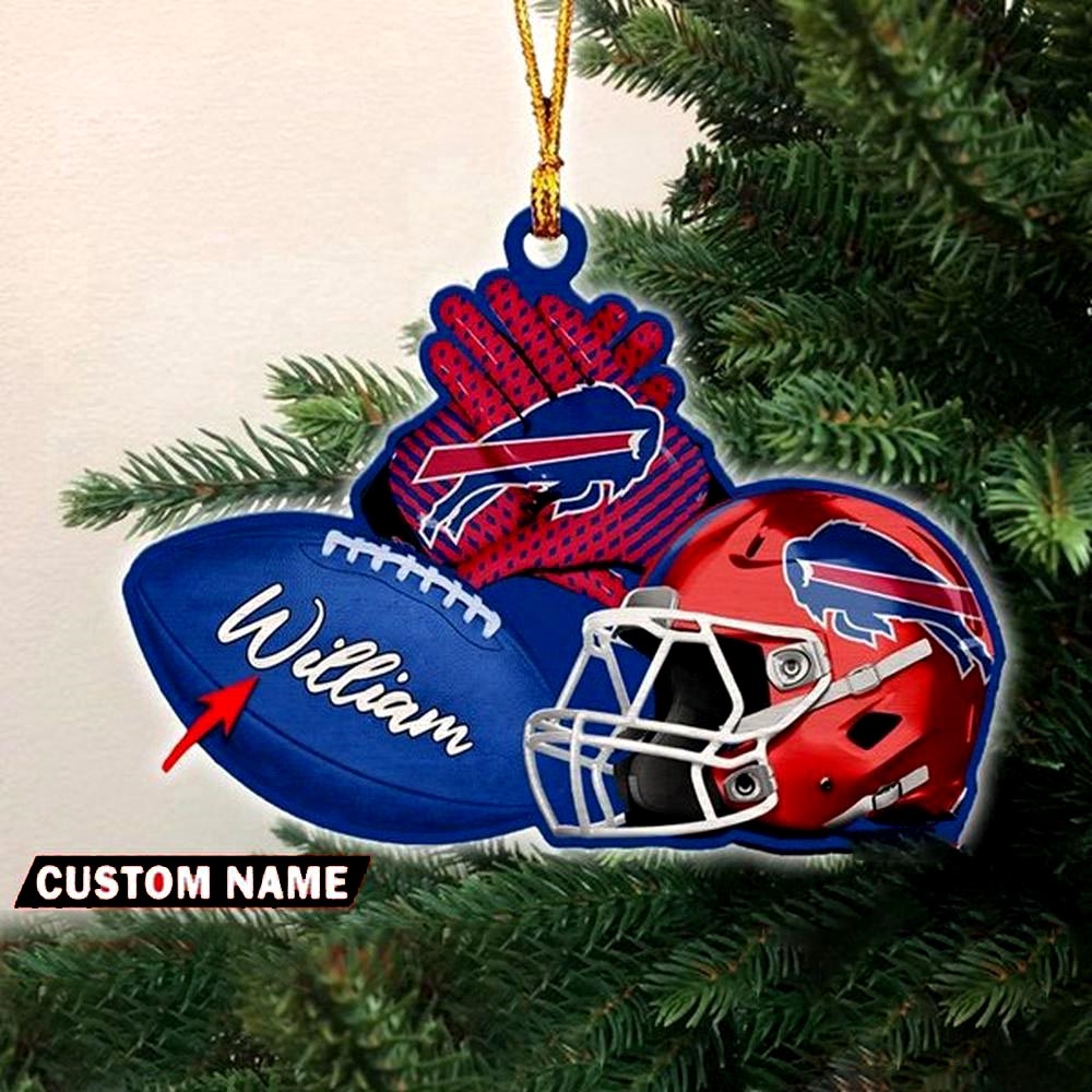 Buffalo Bills Nfl Helmet Christmas Ornament Custom Name Decoration