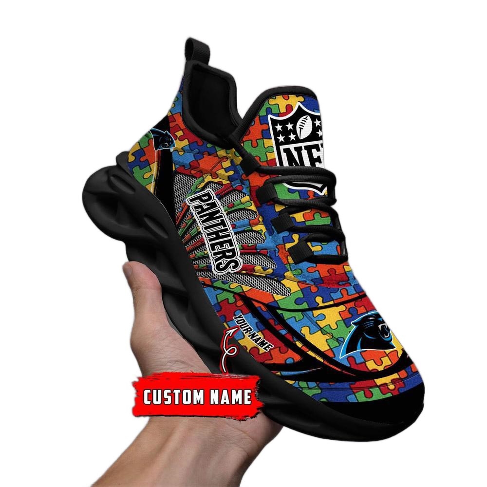 Carolina Panthers Nfl Autism Personalized Clunky Max Soul Shoes