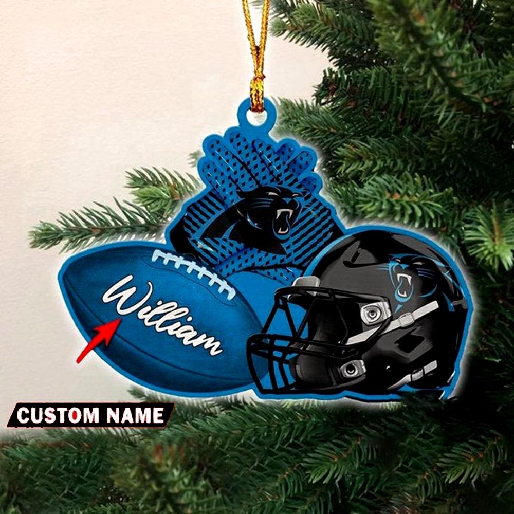 Carolina Panthers Nfl Helmet Christmas Ornament Custom Name Decoration