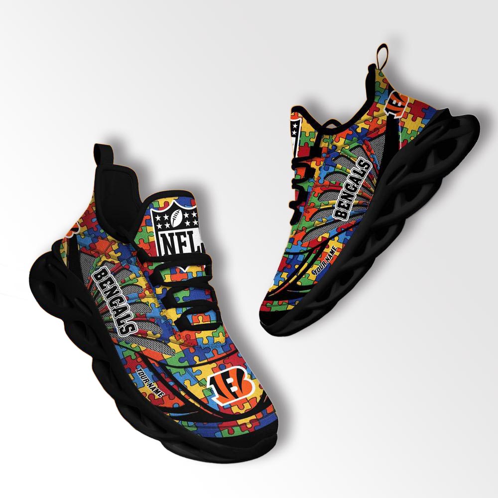 Cincinnati Bengals Nfl Autism Personalized Clunky Max Soul Shoes Cincinnati Bengals Nfl Autism Personalized Clunky Max Soul Shoes