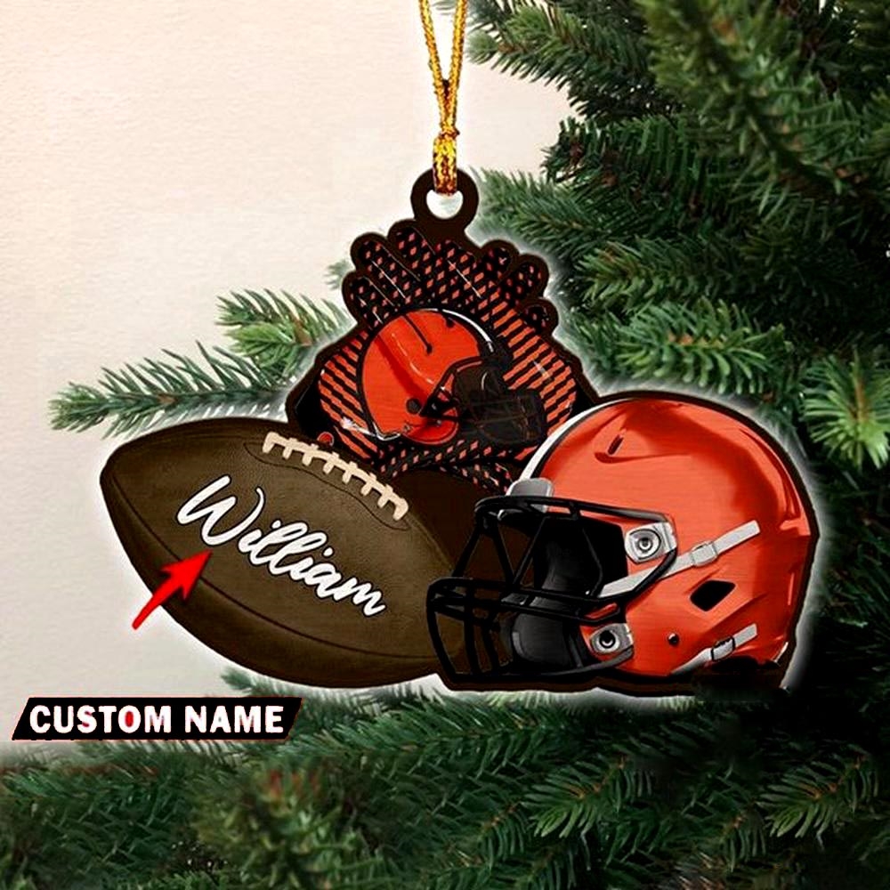 Cleveland Browns Nfl Helmet Christmas Ornament Custom Name Decoration