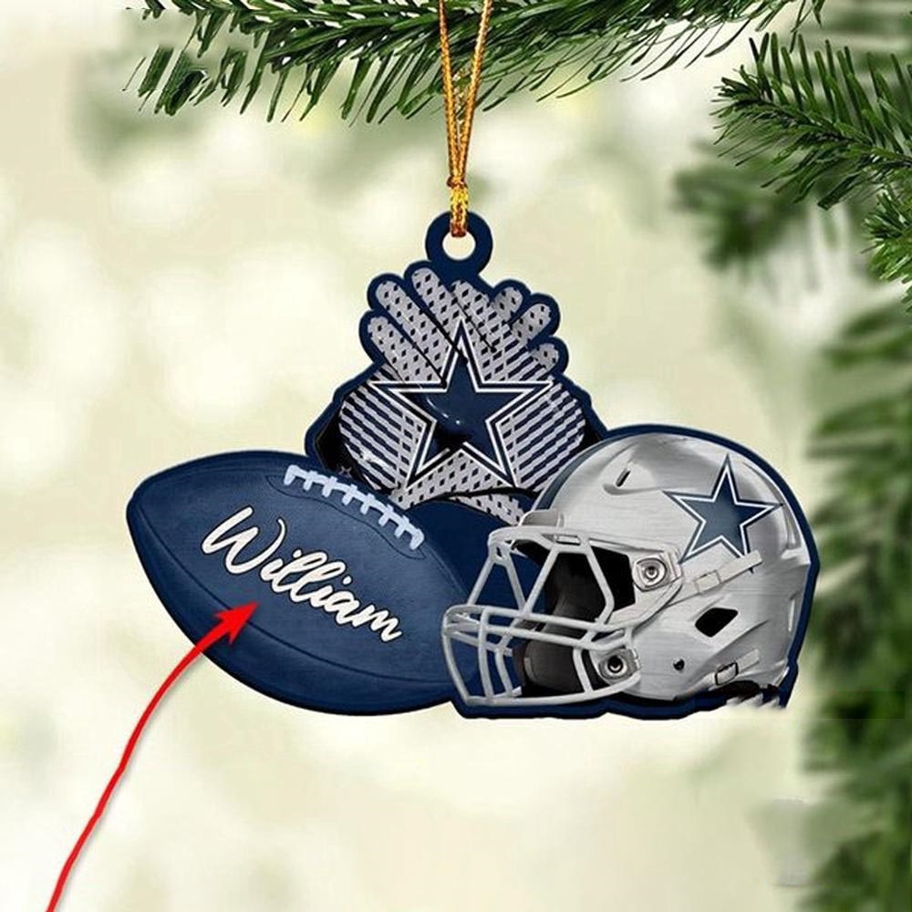 Dallas Cowboys Nfl Helmet Christmas Ornament Custom Name Decoration