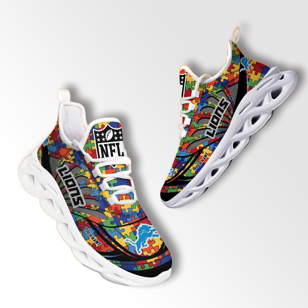 Detroit Lions Nfl Autism Personalized Clunky Max Soul Shoes Detroit Lions Nfl Autism Personalized Clunky Max Soul Shoes