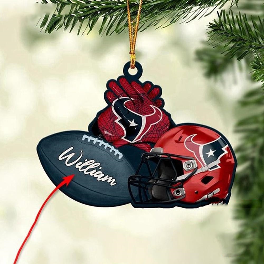 Houston Texans Custom Nfl Helmet Christmas Ornament Custom Name Decoration