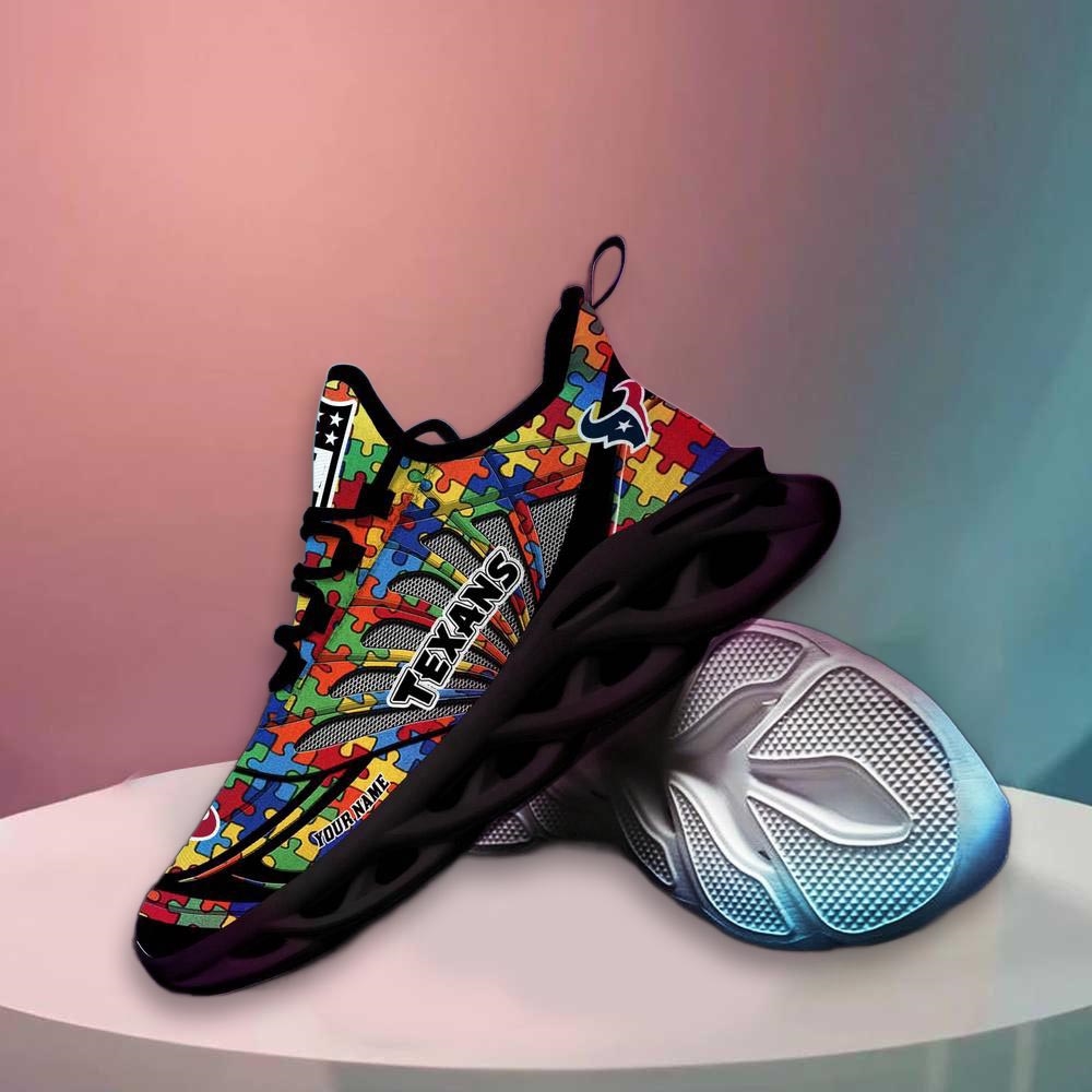 Houston Texans Nfl Autism Personalized Clunky Max Soul Shoes