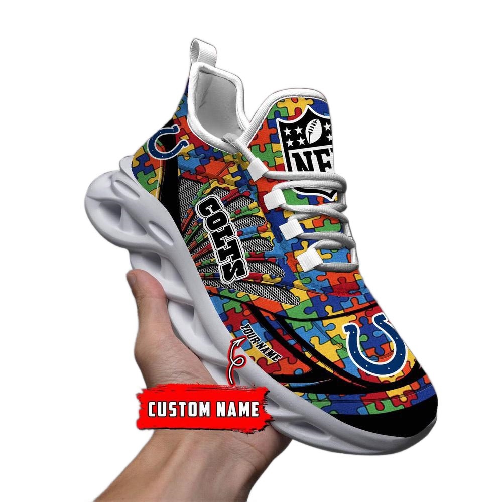 Indianapolis Colts Nfl Autism Personalized Clunky Max Soul Shoes Indianapolis Colts Nfl Autism Personalized Clunky Max Soul Shoes