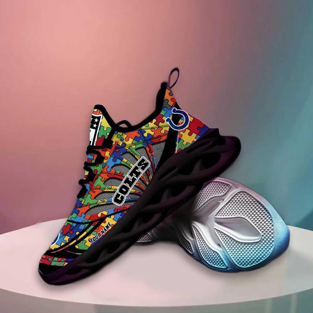 Indianapolis Colts Nfl Autism Personalized Clunky Max Soul Shoes