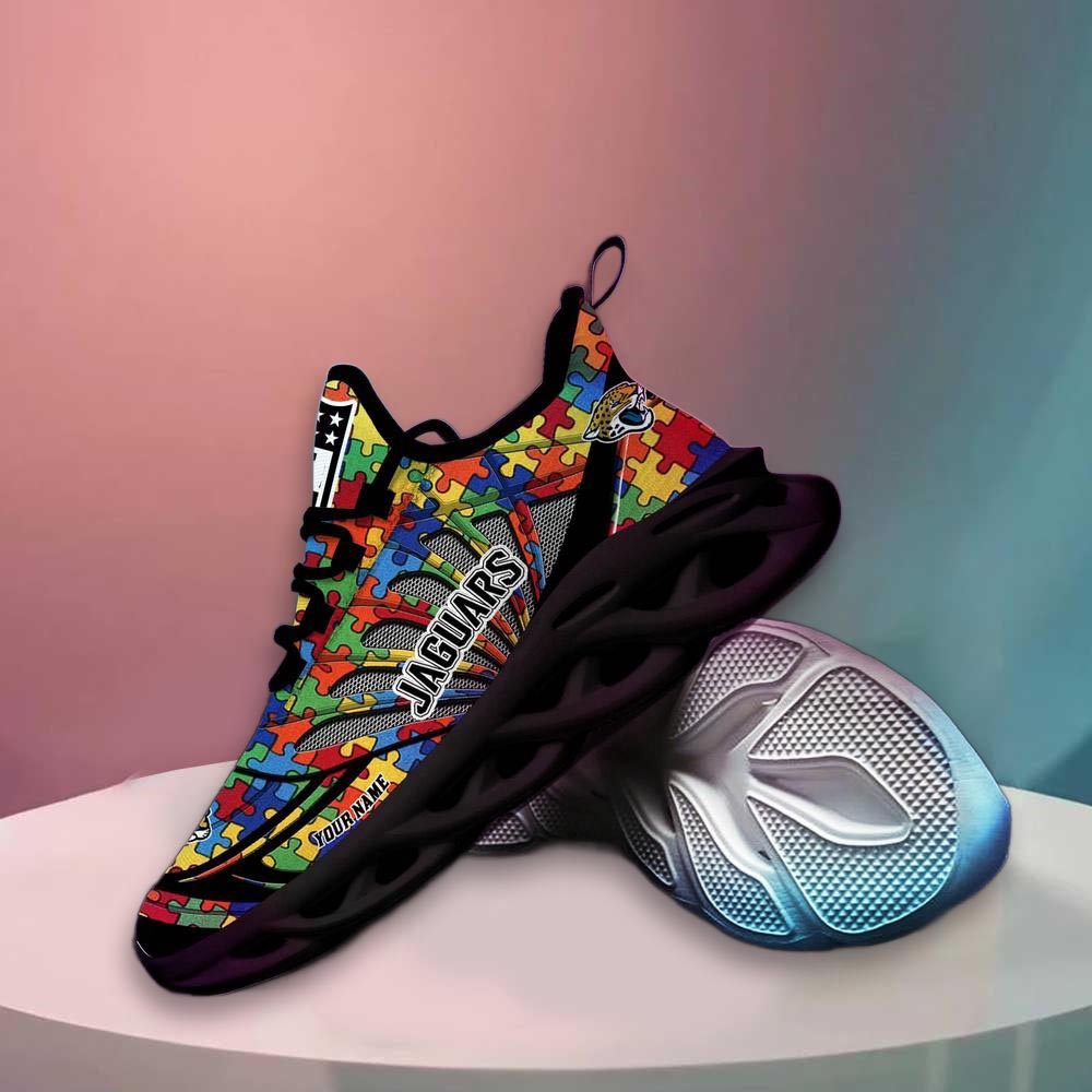 Jacksonville Jaguars Nfl Autism Personalized Clunky Max Soul Shoes