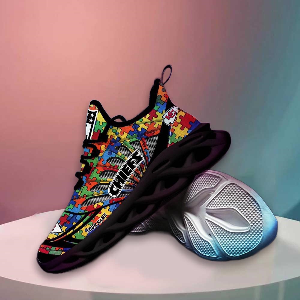 Kansas City Chiefs Nfl Autism Personalized Clunky Max Soul Shoes