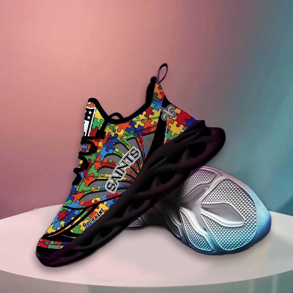 New Orleans Saints Nfl Autism Personalized Clunky Max Soul Shoes