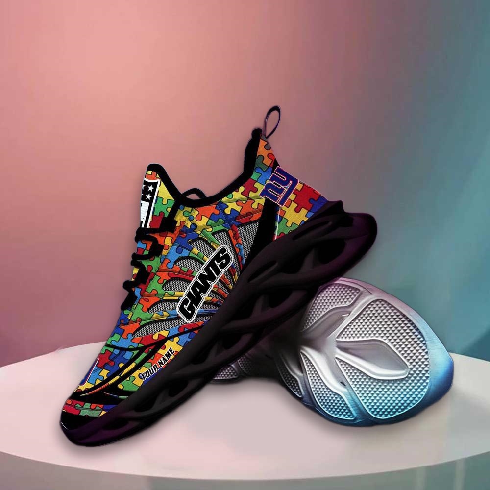 New York Giants Nfl Autism Personalized Clunky Max Soul Shoes