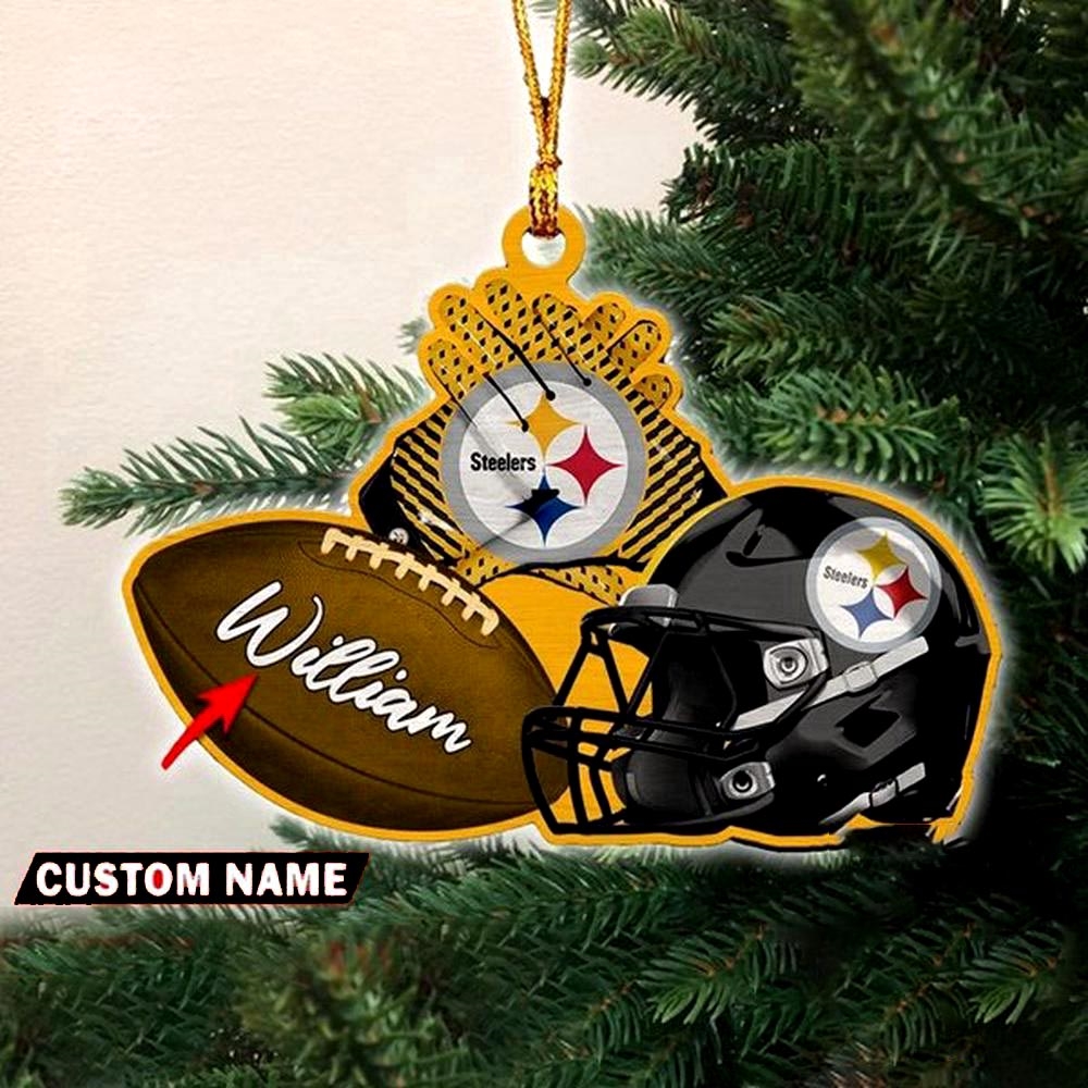 Pittsburgh Steelers Nfl Helmet Christmas Ornament Custom Name Decoration