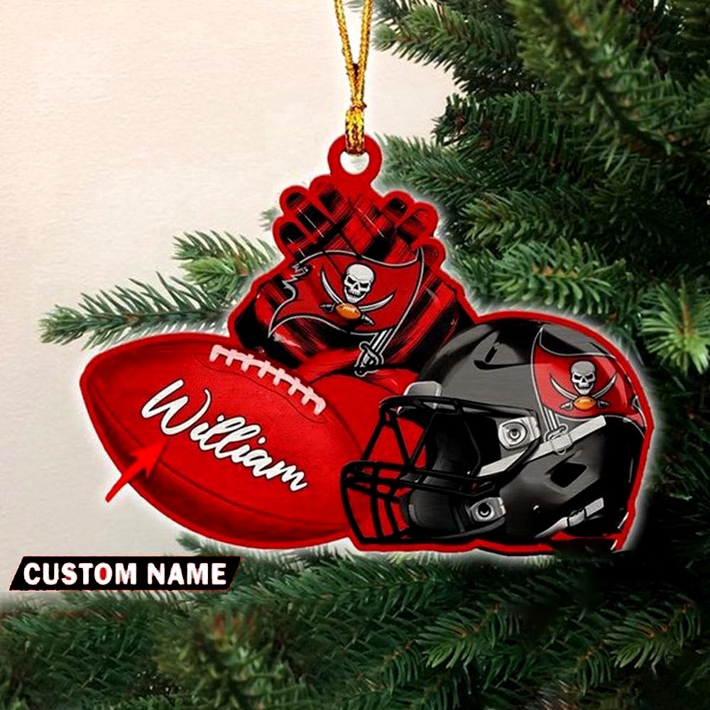 Tampa Bay Buccaneers Nfl Helmet Christmas Ornament Custom Name Decoration