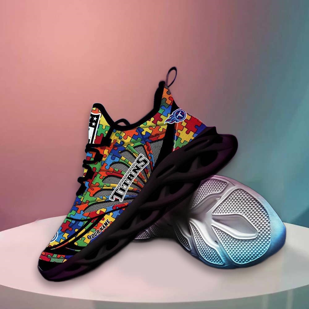 Tennessee Titans Nfl Autism Personalized Clunky Max Soul Shoes