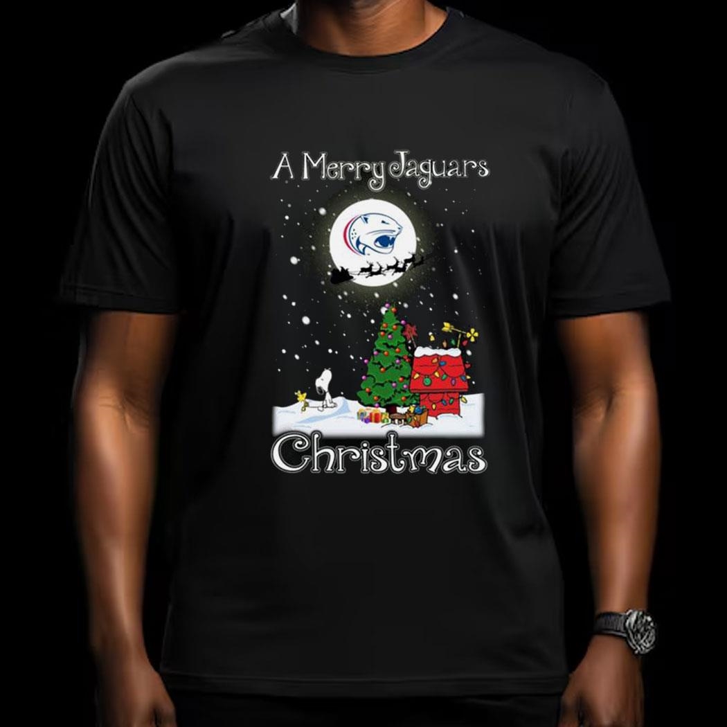 South Alabama Jaguars Snoopy Merry Christmas Shirt South Alabama Jaguars Snoopy Merry Christmas Shirt