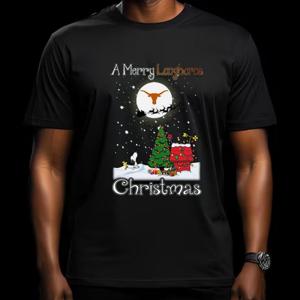 Texas Longhorns Snoopy Merry Christmas Shirt