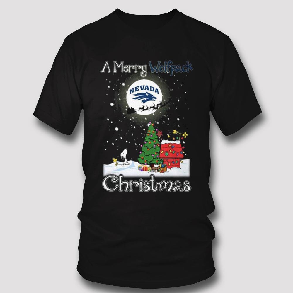 Nevada Wolf Pack Snoopy Merry Christmas Shirt Nevada Wolf Pack Snoopy Merry Christmas Shirt