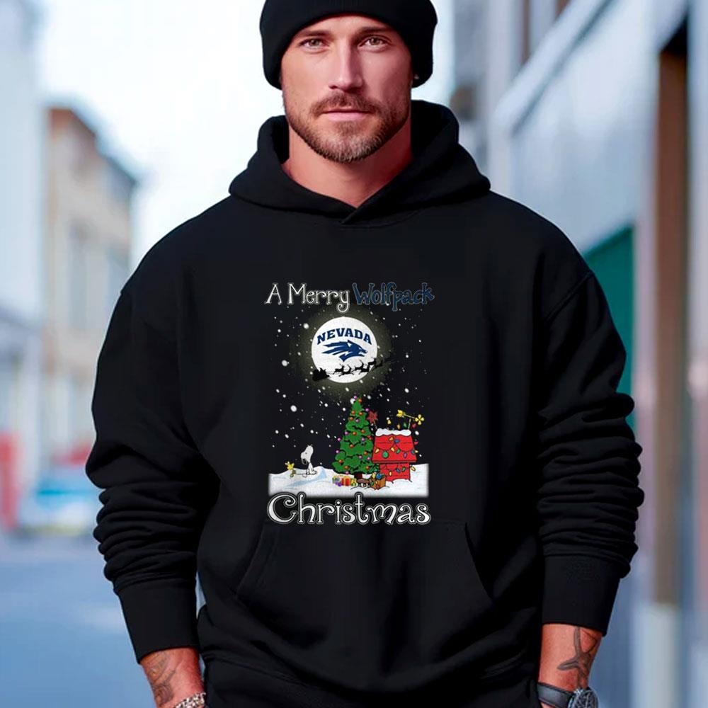 Nevada Wolf Pack Snoopy Merry Christmas Shirt Nevada Wolf Pack Snoopy Merry Christmas Shirt