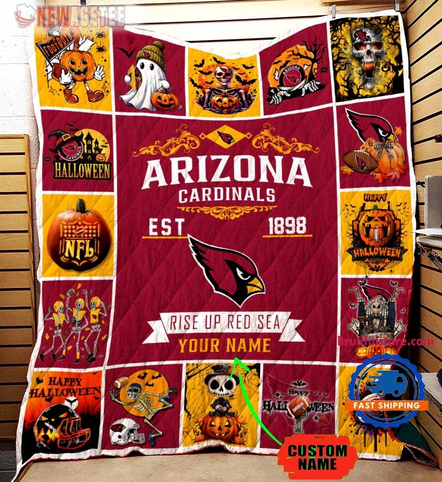 Arizona Cardinals Football Skeleton Pumpkin Skull Halloween Quilt Fleece Blanket Arizona Cardinals Football Skeleton Pumpkin Skull Halloween Quilt Fleece Blanket