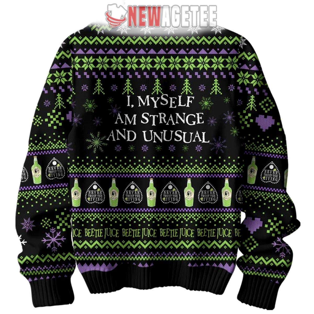 Beetlejuice Showtime I Myself Am Strange And Unusual Halloween Ugly Christmas Sweater