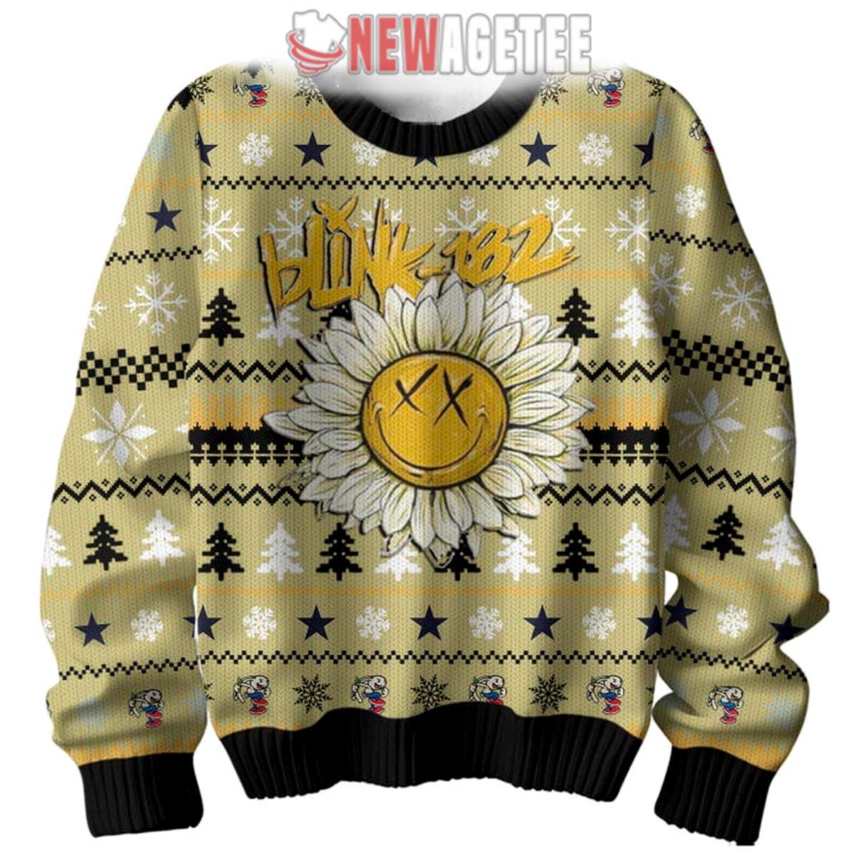 Blink 182 Sunflower Angels And Airways Ugly Christmas Sweater