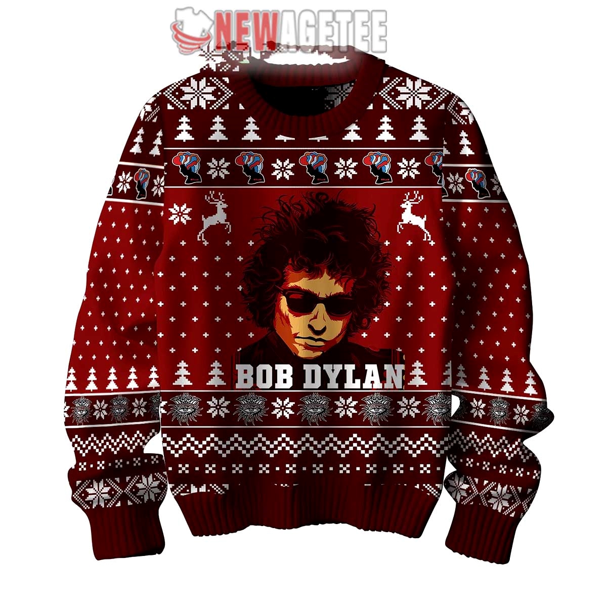 Bob Dylan May You Stay Forever Young Ugly Christmas Sweater